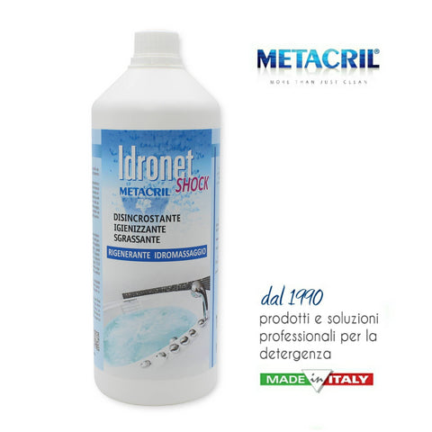 METACRIL - Idronet Shock - Entkalker und Desinfektionsmittel Whirlpool-Badewannen 1 Lt | Produkt Whirlpool-Badewannen, Spa