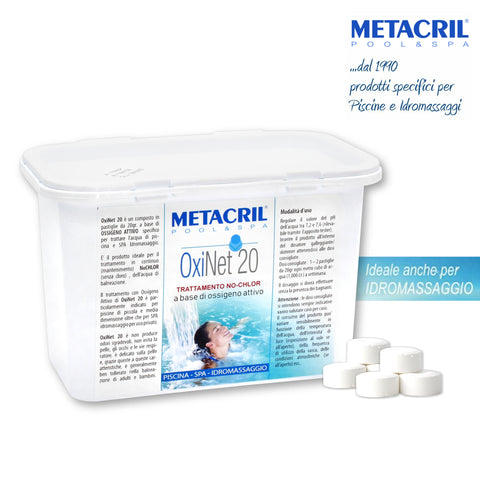 METACRIL - Oxi Net 20 - Desinfektionsmitteltabletten 1,2 kg | Schwimmbäder, Spa Produkt