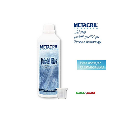 METACRIL - Kristal Blue - Antialgenmittel mit konzentriertem Blaufärbemittel, Klärmittel auf natürlicher Basis 1 lt. | Schwimmbäder, Spa Produkt